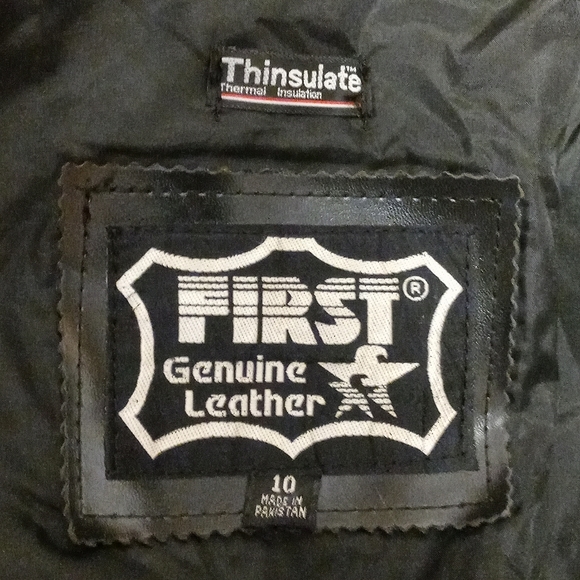 FIRST STAR FRINGED LEATHER MOTORCYCLE JACKET WOMENS 10 THINSULATE LINER - Picture 5 of 6